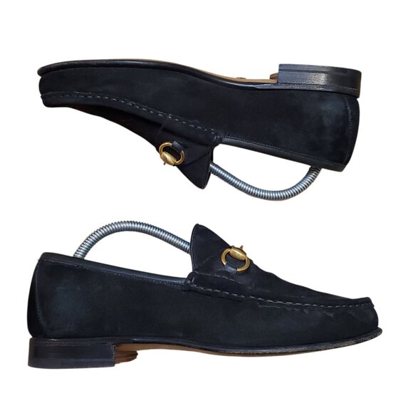 Gucci Horse Bit Black Suede Loafers Size 7.5us mens - Picture 1 of 7